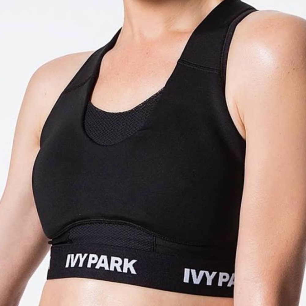 IVY PARK by Beyoncé black logo sports bra